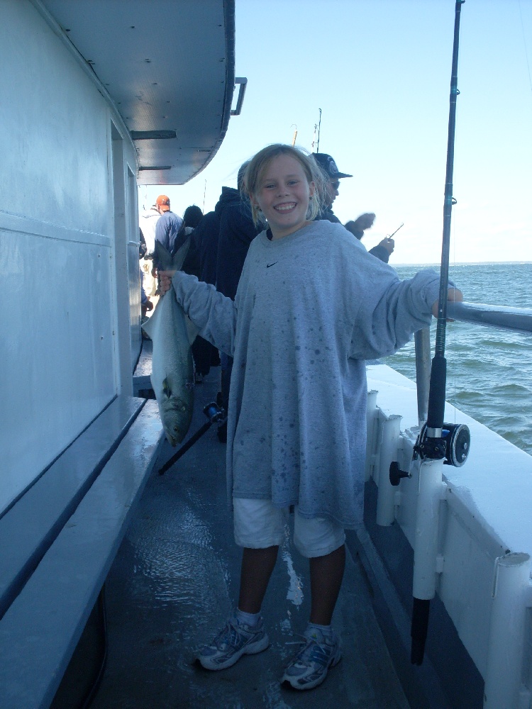 Bluefish caught at Plum Gut near Shinnecock Reservation