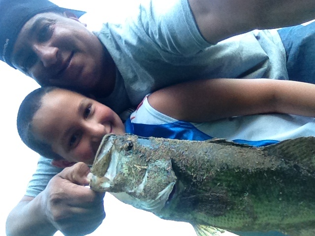 my son got a 3lb bass near Kaser